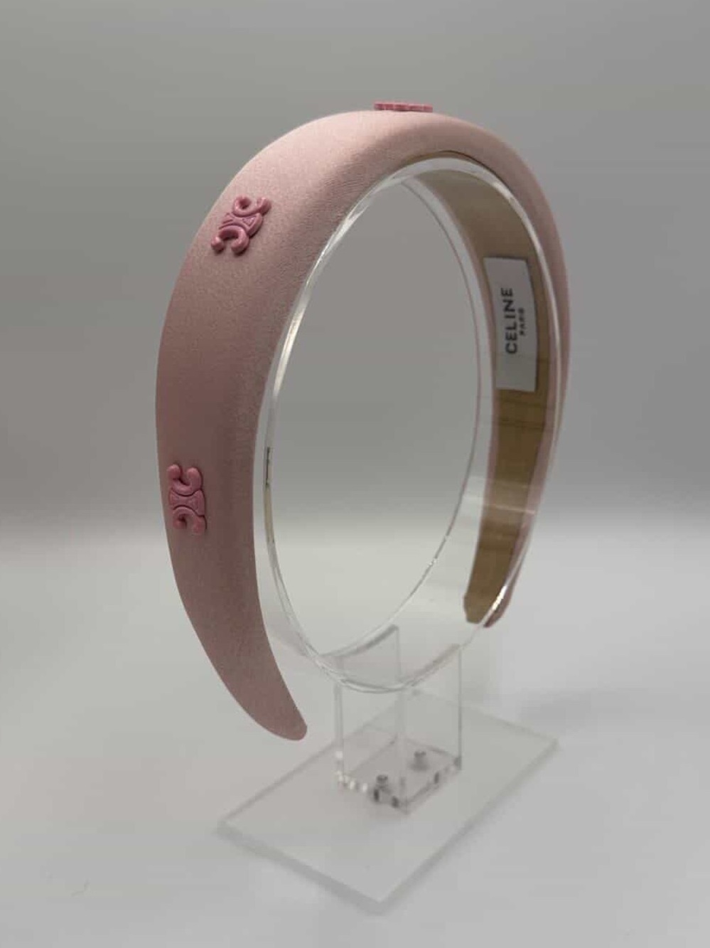 Celine UPCYCLED Blush Pink Padded Logo Headband